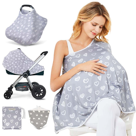 Kefee Kol Baby Nursing Cover & Poncho - Multi-Use Privacy Cover for Baby Car Seat, Shopping Cart, Stroller