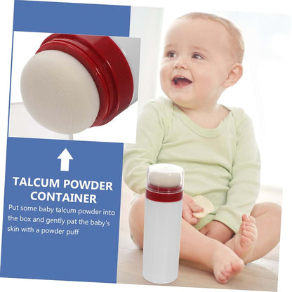 Hemoton Baby Powder Puff Container, 2-Pack, Portable Travel Bottle