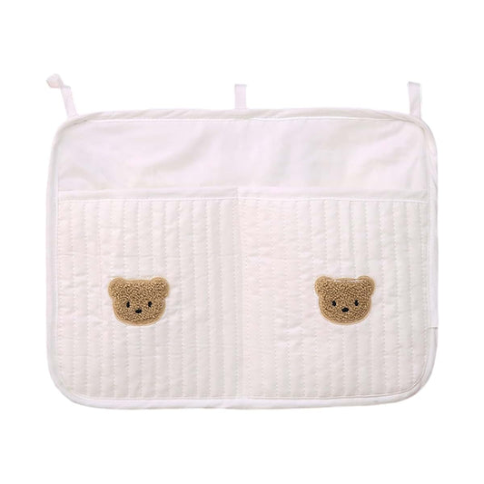 Psdndeww Bedside Storage Bag Multifunctional Cribs Hanging Pocket for Toy Diaper Baby Cribs Storage Bag, Large
