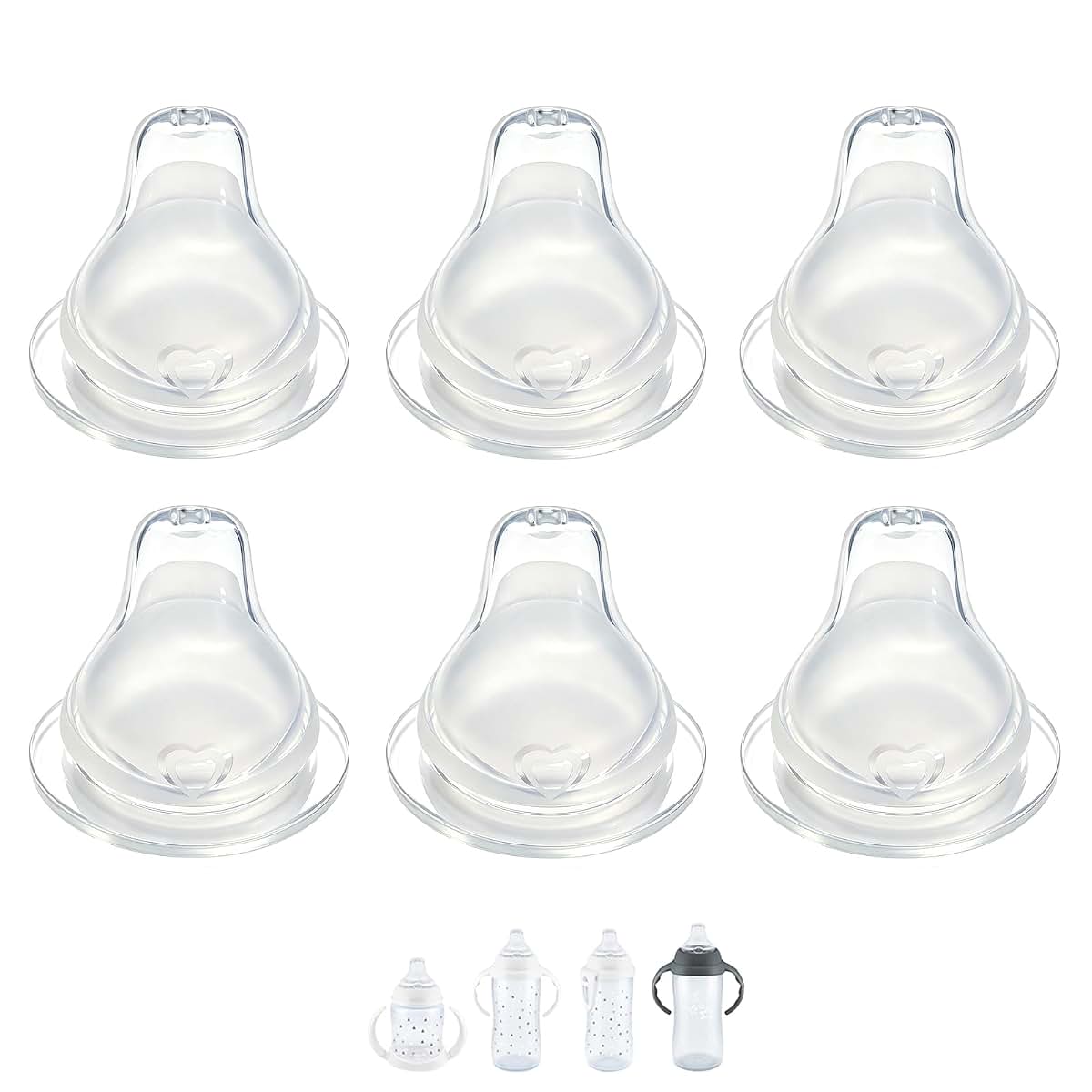 Honeykin Replacement Silicone Spout Compatible with NUK, Soft Spout Replacement for NUK Active and Learner Cups, Soft