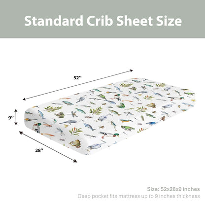 Nature Pond Print Fitted Crib Sheets for Standard Toddler Mattress