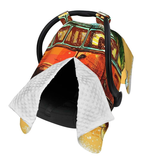 YonaJeik Surf Hippie Classic Old Bus Baby Car Seat Canopy Cover Multi Use Shower Gift, Nursing Cover for Mom Nursing