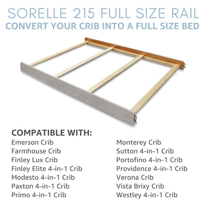 Sorelle Furniture Toddler & Full-Size Bed Adult Rails, Conversion Kit, Wood Bed Rail for Crib, Converts to Toddler Bed
