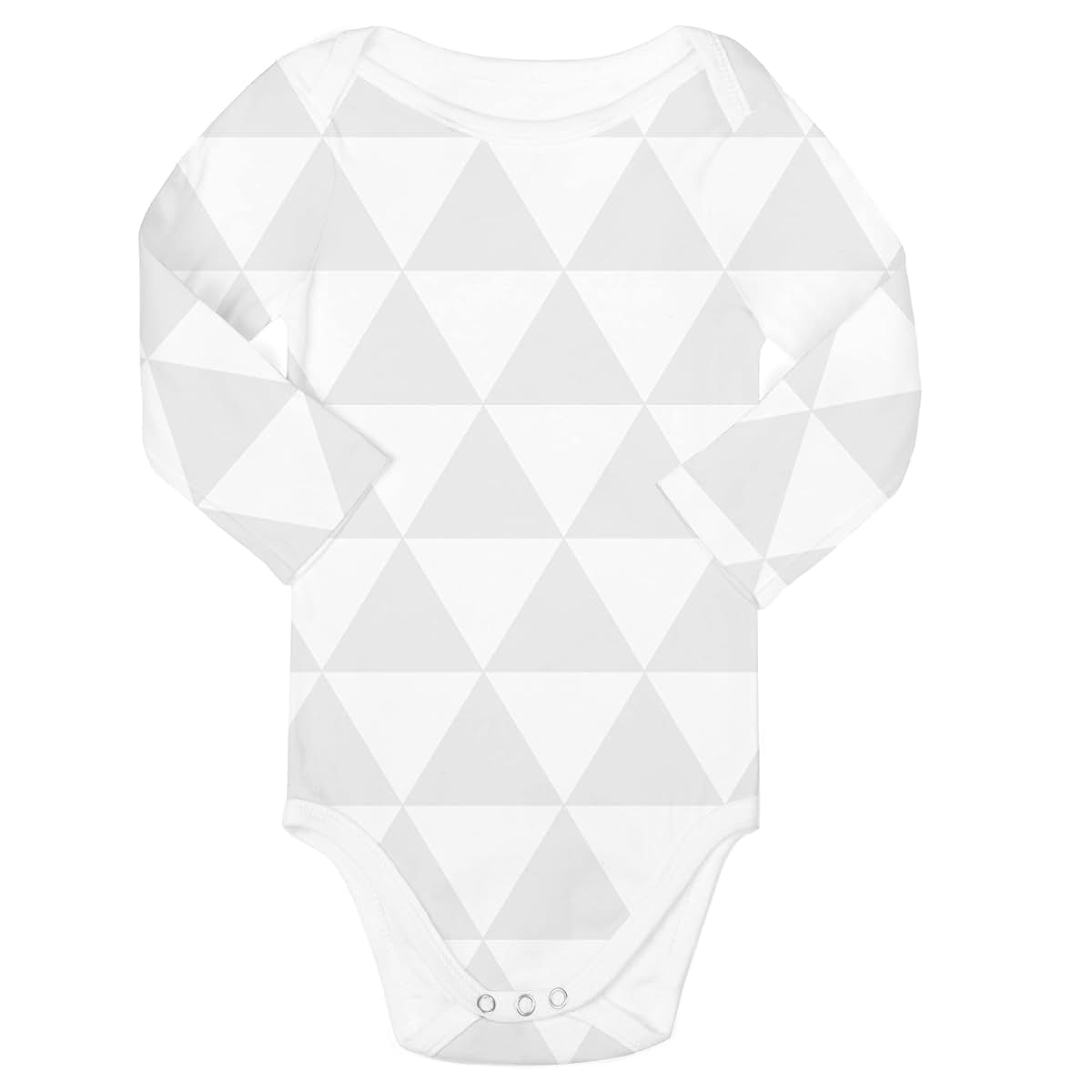 BaeBae Goods Grey/White Triangles Long Sleeve Bodysuit Set (photo 3)