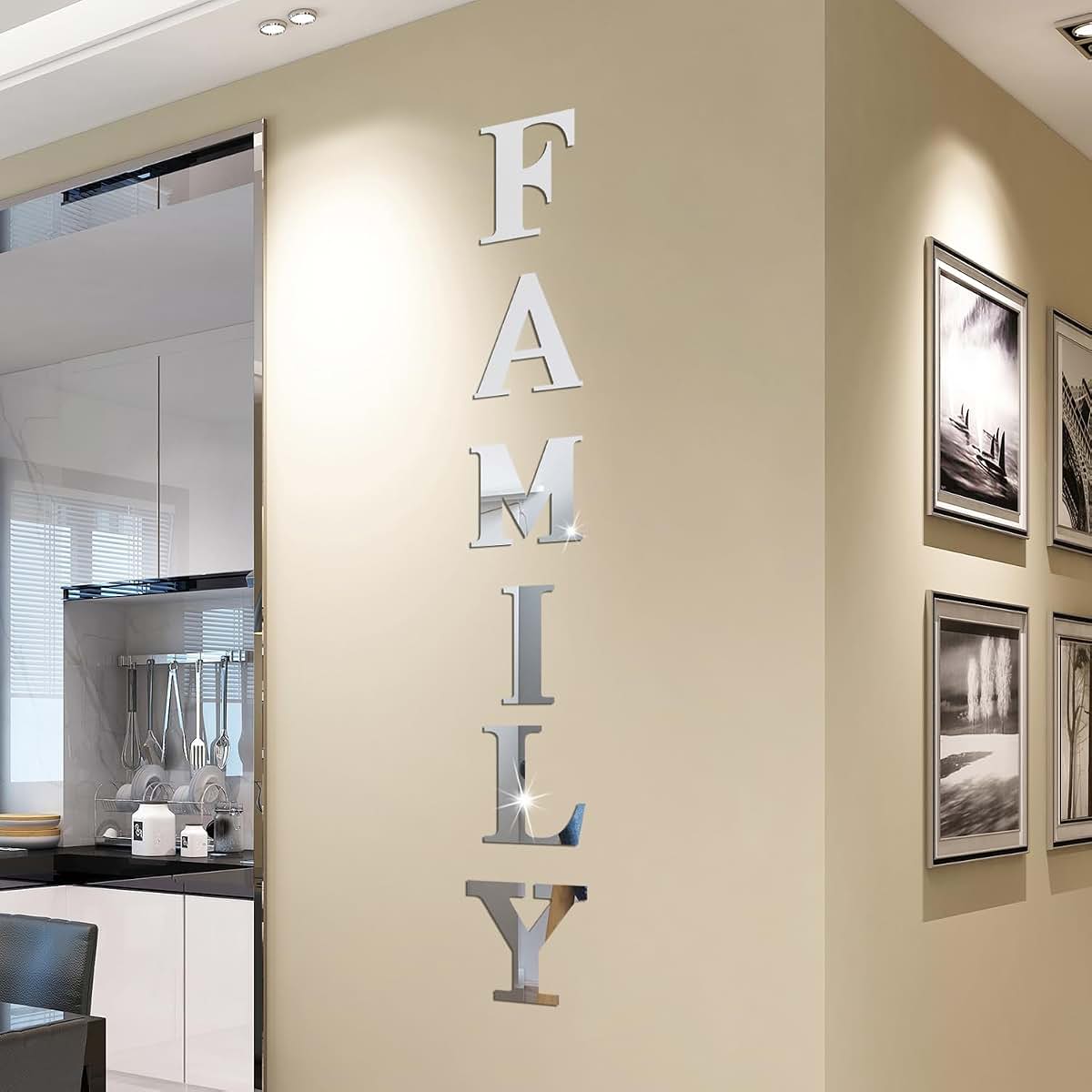 DTLIFEK 3D Acrylic Mirror Family Wall Decal Letters