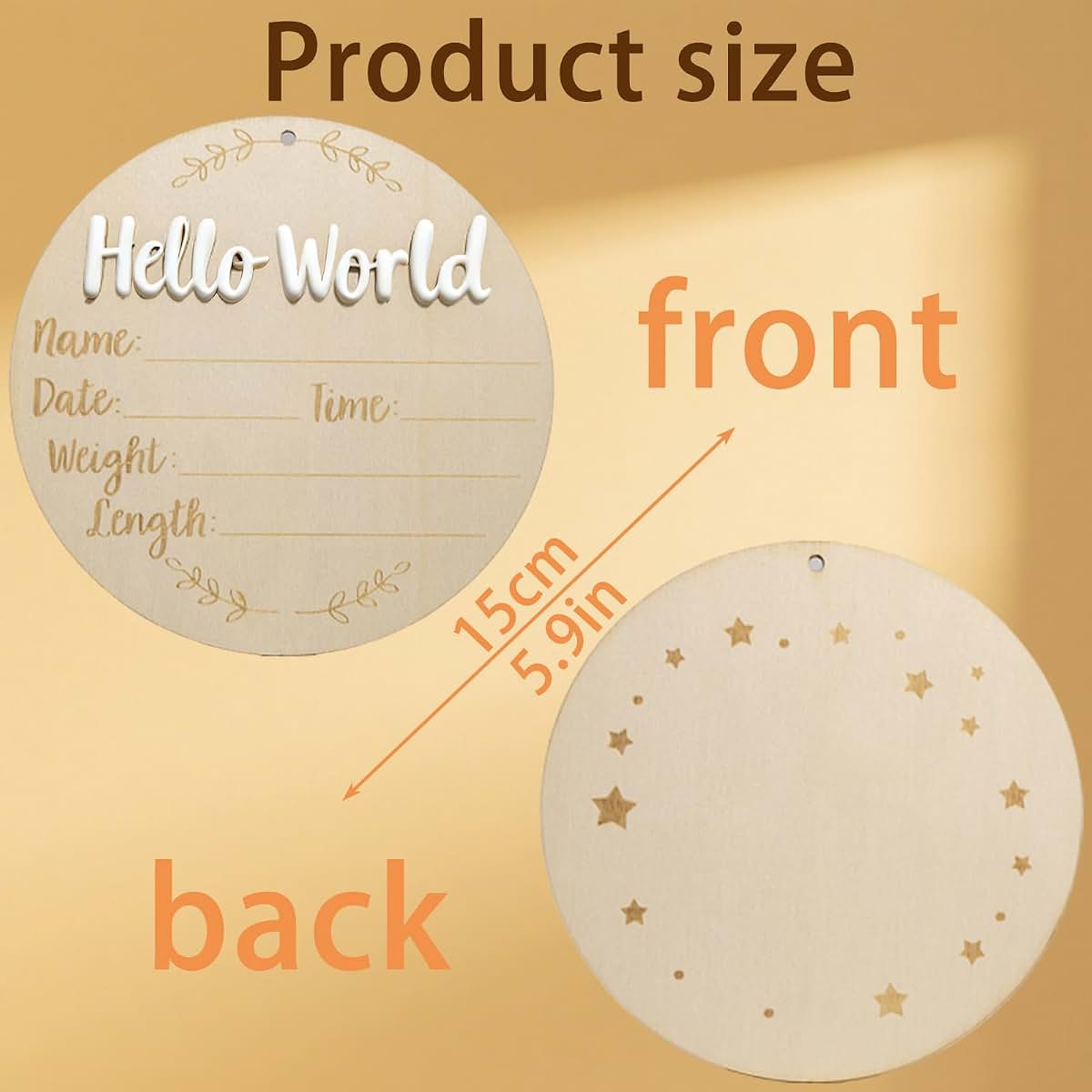 XCMVCN Wooden Baby Announcement Sign With Ink Pad (photo 3)