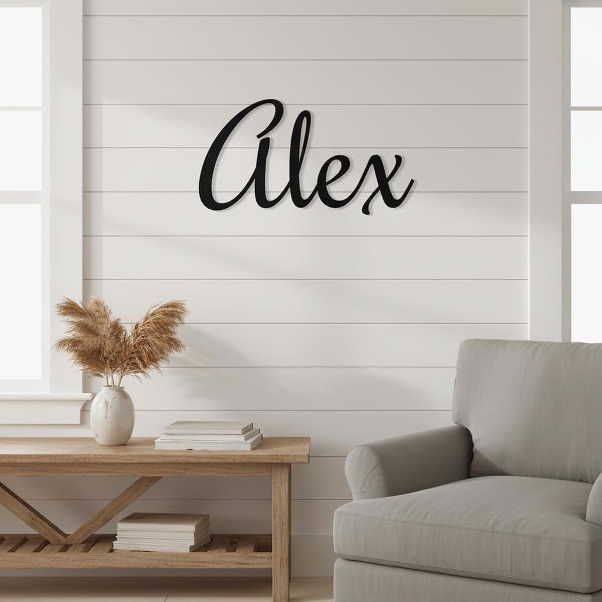 BabyOneStop Custom Metal Words Bold Modern Script Name Sign
