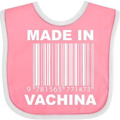 Inktastic Made in Vachina Barcode Design Cotton Baby Bib