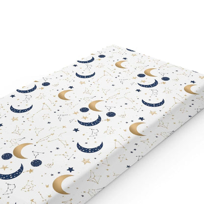 S2tMhb Moon Star Pattern Changing Pad Cover Liner for Unisex Baby,Stars Cloud Theme Snug Fitted Diaper Table Covers for