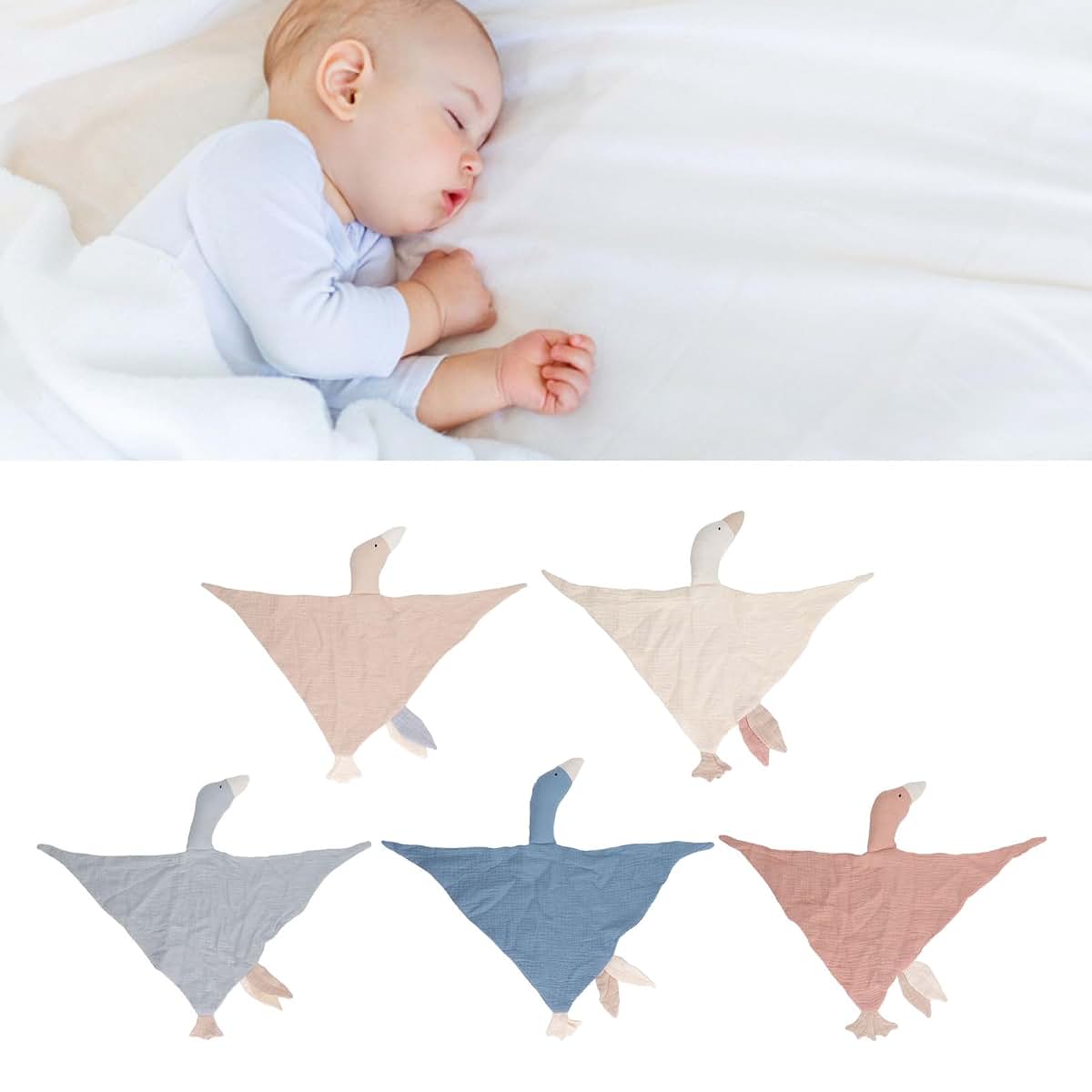 Miskall Blue Goose Security Blanket Cotton Cuddle Toy