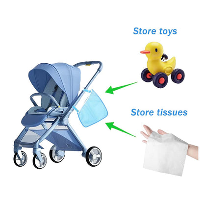 Portable Side Sling Stroller Storage Net | Blue Cargo Organizer