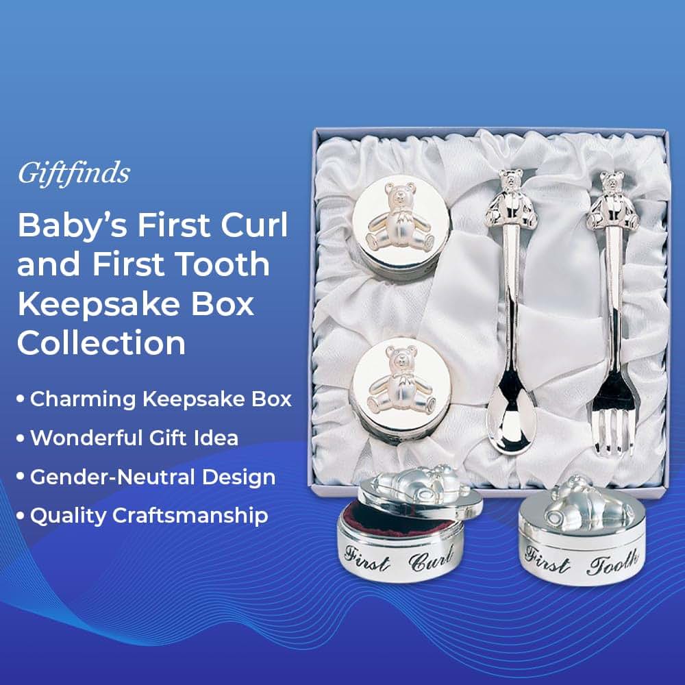 SAGEFINDS Baby’s First Curl and First Tooth Keepsake Box Collection | Adorable Teddy Bear Designs | Charming Gift (photo 2)