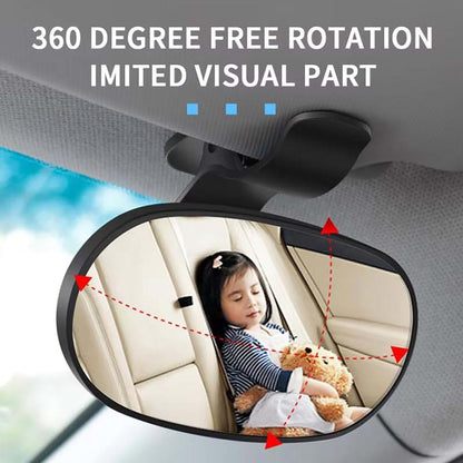 Baby Car Mirror for Tesla Cybertruck 2024, 360° Adjustable HD Convex Rear Facing with Suction Cup and Clip Mount, Black
