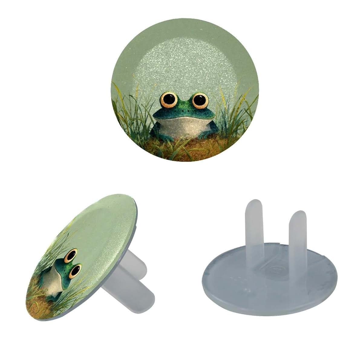CDGIRUOWUNV Cute Frog (1) Outlet Covers Baby Proofing Safe & Secure Electric Plug Protectors | Sturdy Childproof Socket (photo 2)