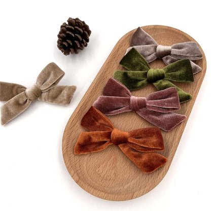 Baily Garment & Accessories Velvet Bow Hair Clips, 24 Colors