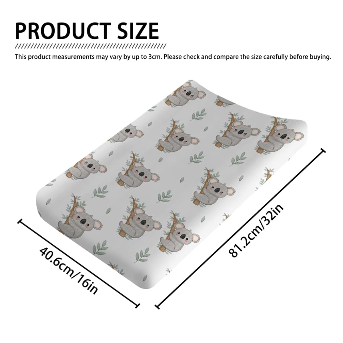 BabyOneStop Cute Koala Bear Branch Leaf Changing Pad Cover