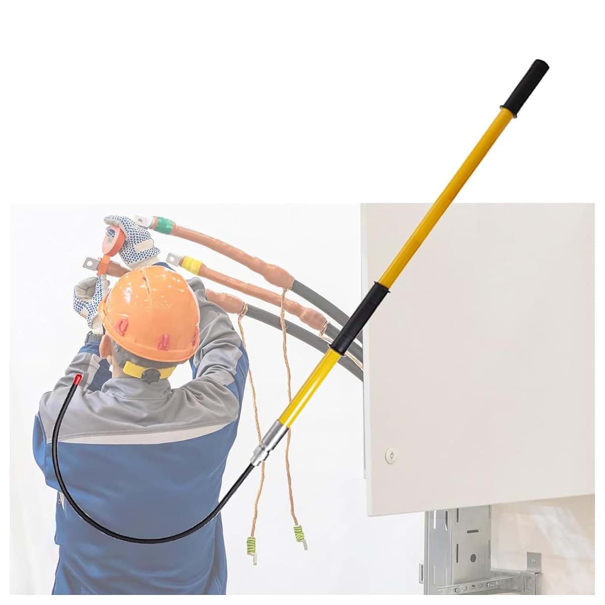 jiangjin Insulated Rescue Pole Hook Yellow 9.8 Feet