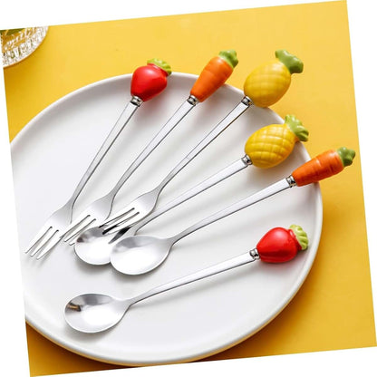 EliteBloom Cutlery Set 2/4 Pcs Knife Fork Spoon Stainless Steel Dinner Forks Strawberry Cup Flatware Set Creative (photo 2)