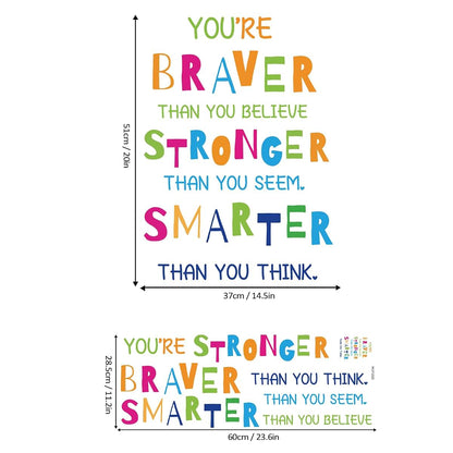 Colorful Inspirational Wall Decals Removable Vinyl