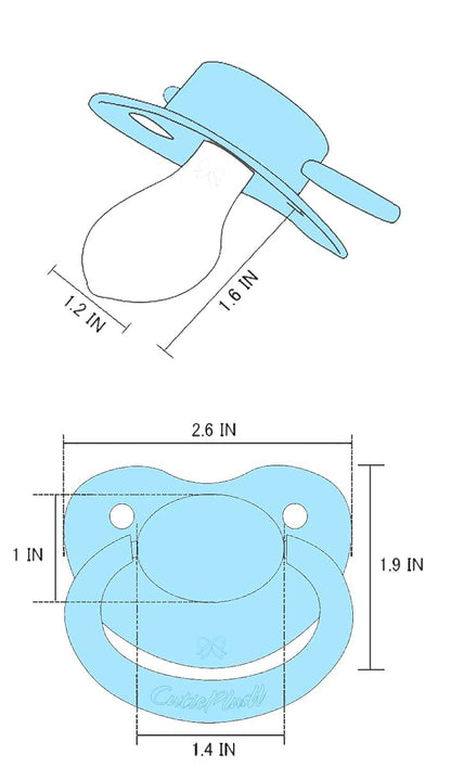 CutiePlusU Adult Sized Pacifier With Large Blue Shield