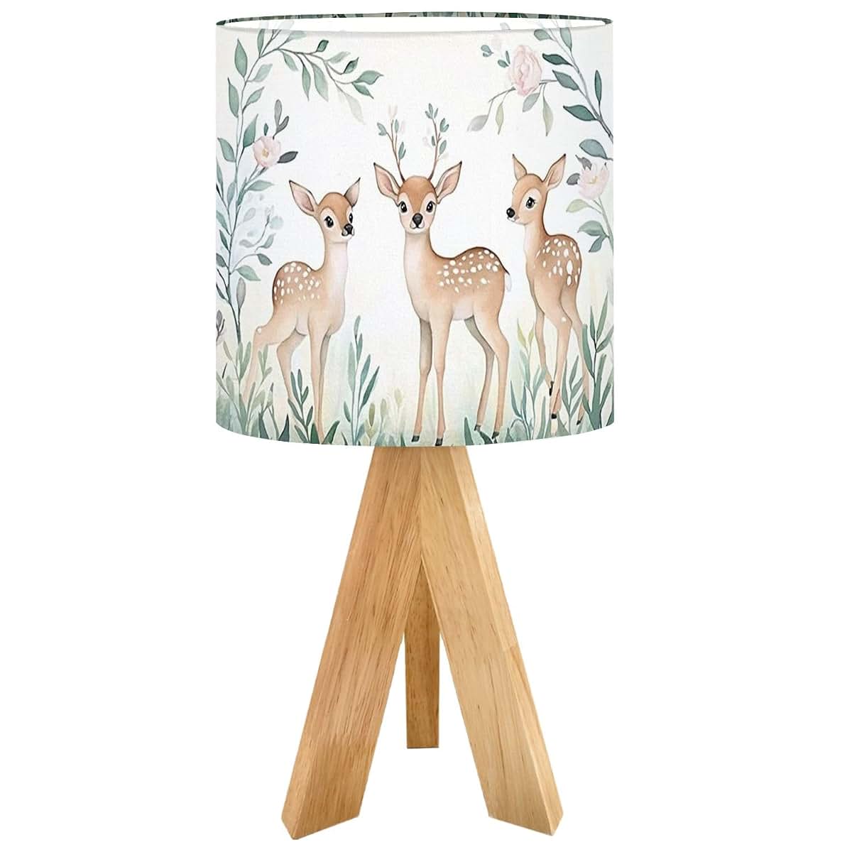 Baby Deer Tripod Nightstand Lamp With 16 Colors And Linen Shade