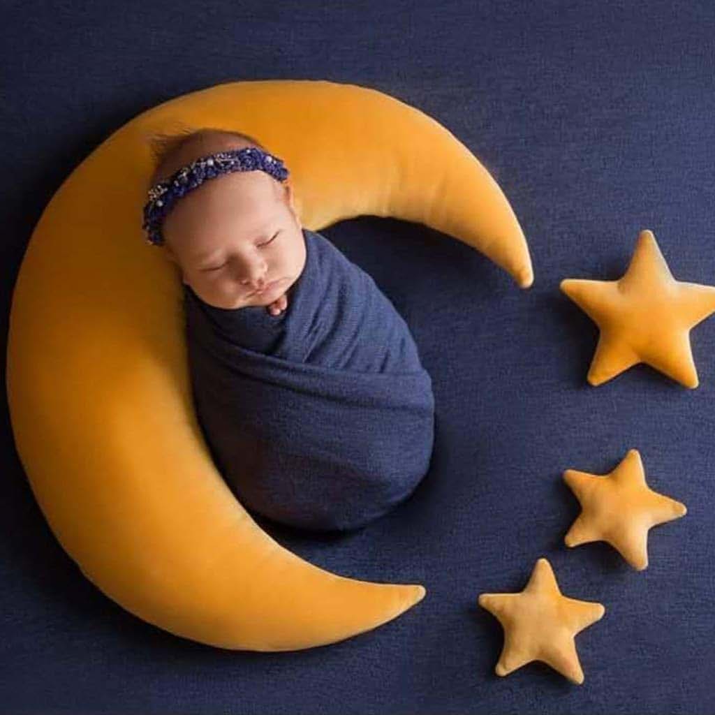CAOREN Baby Hat Posing Beans Moon Pillow Stars Set Newborn Photography Props Infants Photo Shooting Accessories