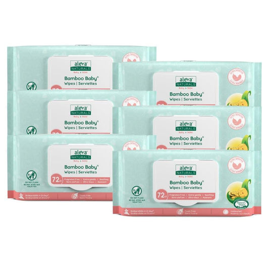 Aleva Naturals Bamboo Baby Sensitive Wipes | Unscented | Extra Strong and Ultra Soft | Natural and Organic Ingredients