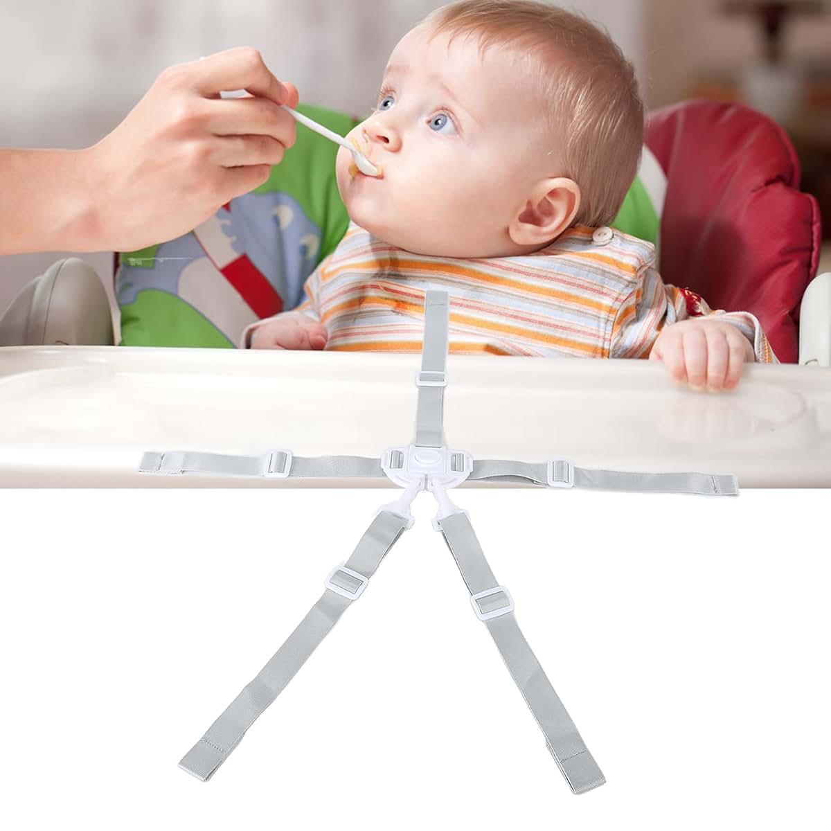 Yechiry Universal 5-Point High Chair Replacement Straps with White Button (photo 3)