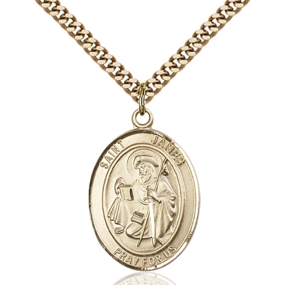 Bonyak Jewelry St. James Oval Medal Pendant, Gold-Filled