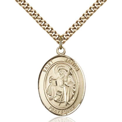 Bonyak Jewelry St. James Oval Medal Pendant, Gold-Filled
