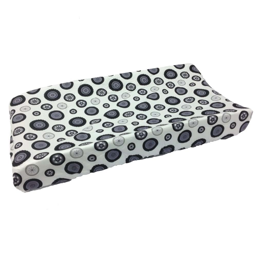 Teyo's Tires Changing Pad Cover for Diaper Changes in Black/White