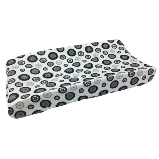 Teyo's Tires Changing Pad Cover for Diaper Changes in Black/White