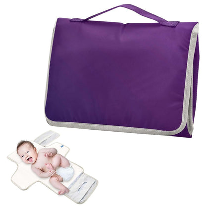 Kigai Portable Diaper Changing Pad – Waterproof Foldable Travel Mat with Pockets, Purple