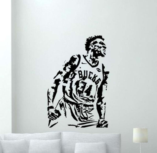 CarolGreyDecals Giannis Antetokounmpo Basketball Wall Art Sign Vinyl Sticker