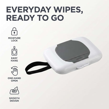 BabyOneStop Grey Wipes Case Travel Wipe Holder with Silicone Seal