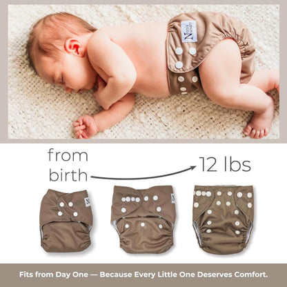 Nora's Nursery Newborn All in One Cloth Diapers | 14 Pack