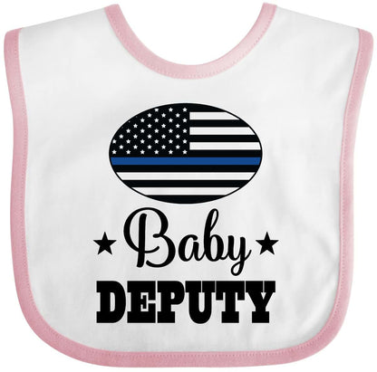 Inktastic Police Deputy Baby Bib, Cotton, Hook and Loop Closure