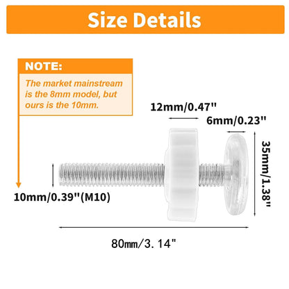 Unlorspy Baby Gate Threaded Spindle Rod M10 10mm 4 Pack Orange
