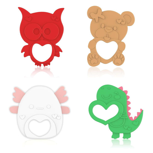 Seeiuua Valentines Teething Toys, Soft Silicone Baby Soothing Teether, Chew Toys, Baby Valentines Gifts, Birthday Gifts