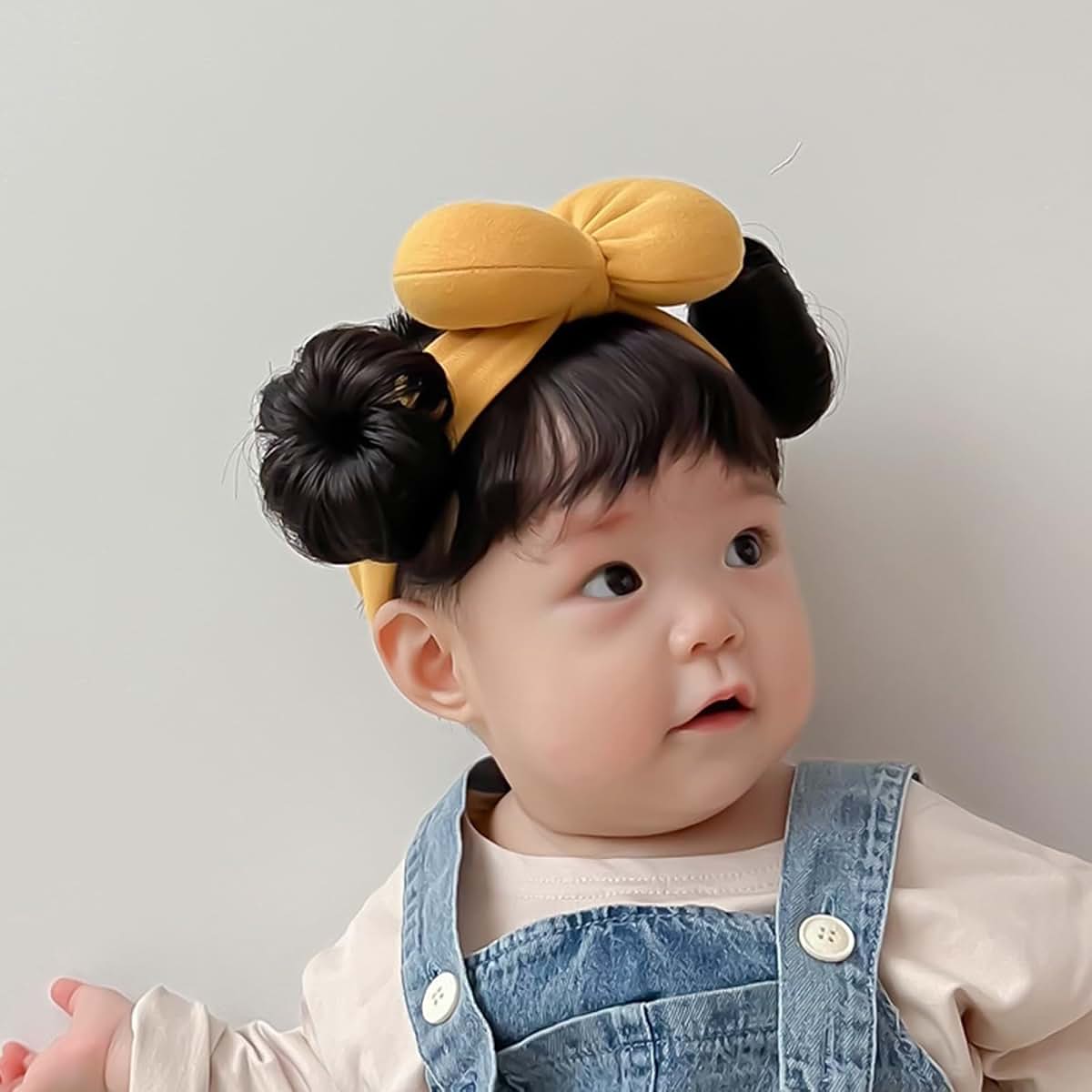 NuanZHIY Baby Wig Bangs Headband Fashionable Bun Wig (photo 4)