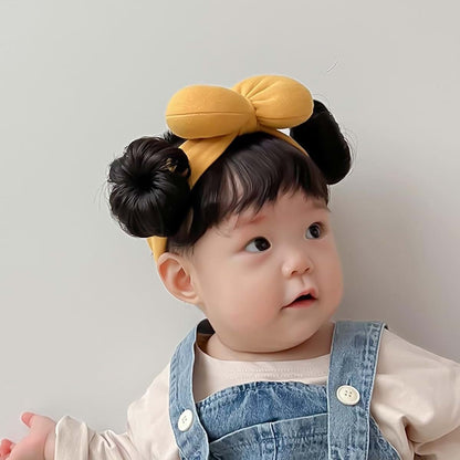NuanZHIY Baby Wig Bangs Headband Fashionable Bun Wig (photo 4)