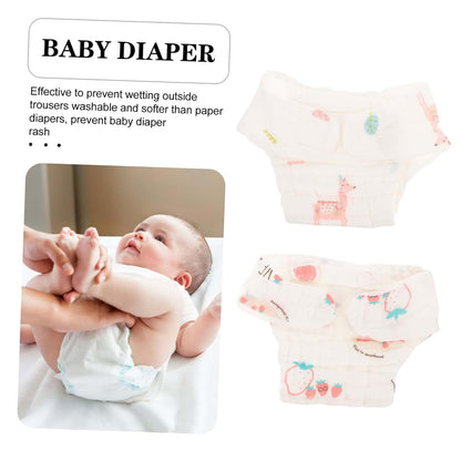YARNOW 2-Pack Reusable Cotton Diaper Pants for Newborns, Lightweight and Washable