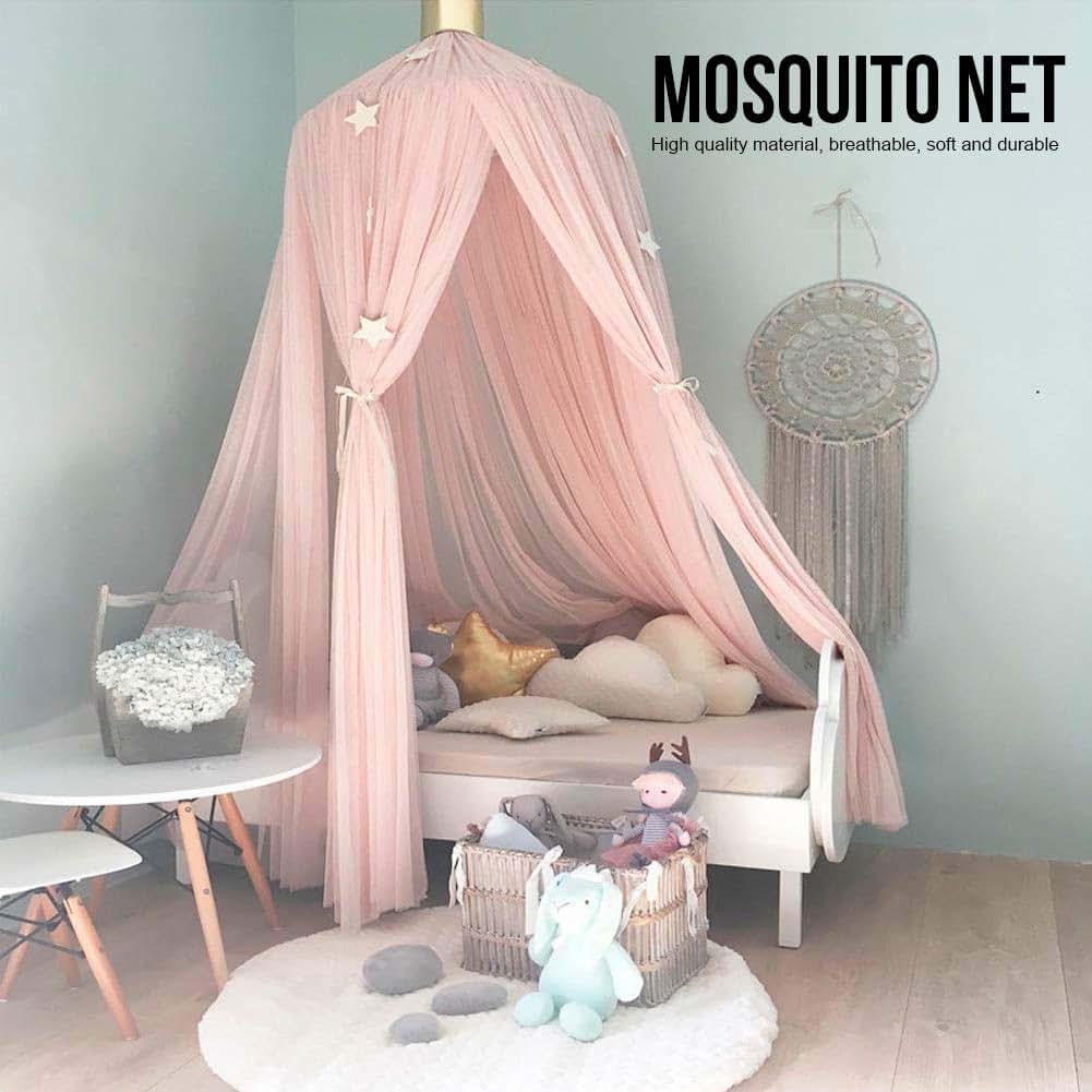 LiebeWH Bed Canopy Net With Hanging Hook For Toddler Nursery Decor