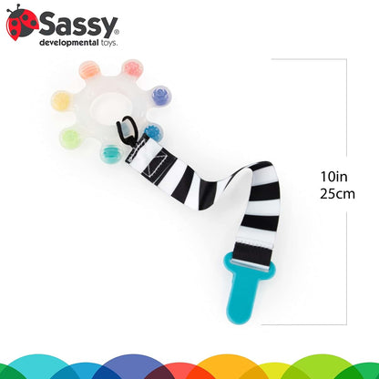Rainbow Star Silicone Teether with Keeper for Baby Dental Use