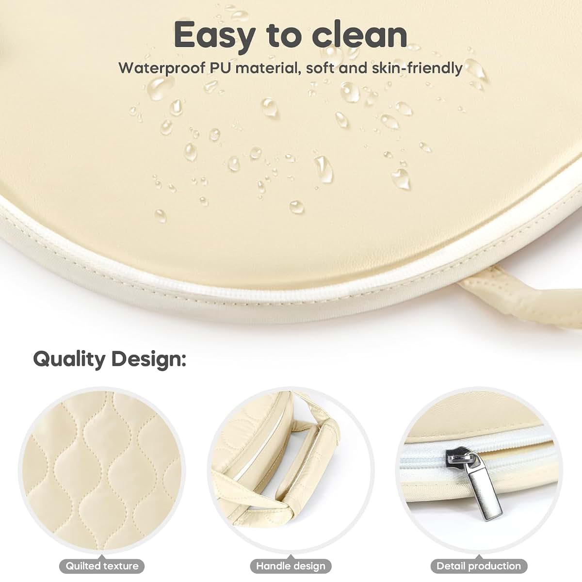 Amenpoki Portable Leather Diaper Changing Pad Waterproof Compact