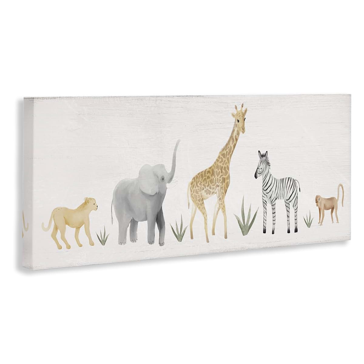 Stupell Industries Adorable Jungle Animals Canvas Art, 40 x 17 Inches