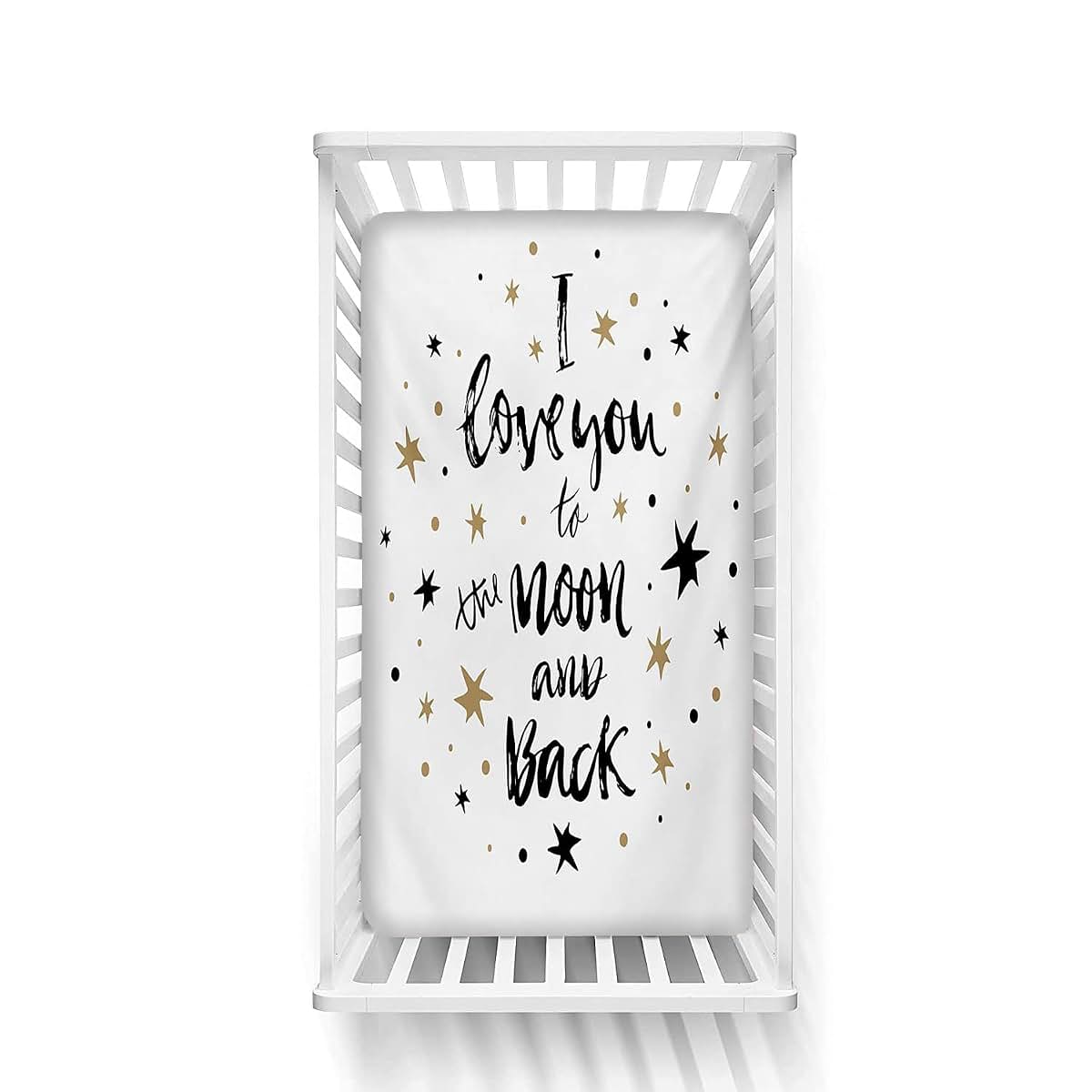 BabyOneStop I Love You Fitted Crib Sheet, Microfiber, 28" X 52" X 8"