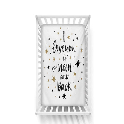 BabyOneStop I Love You Fitted Crib Sheet, Microfiber, 28" X 52" X 8"