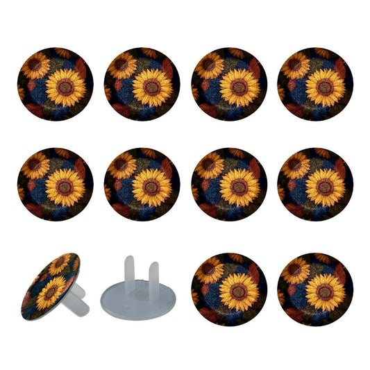 CDGIRUOWUNV Baby Safety Outlet Plug Electrical Socket Covers, Doodle Sunflower