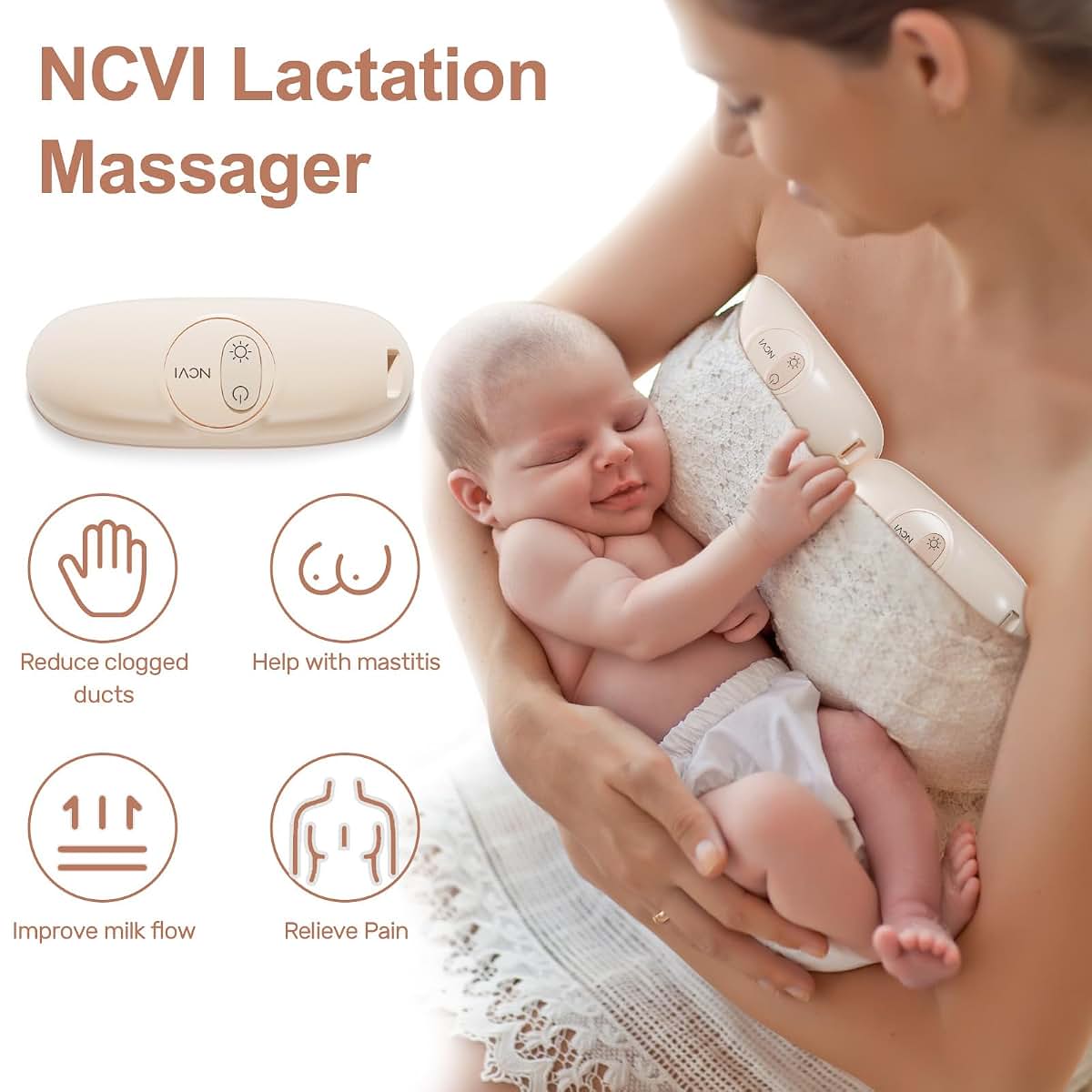 Ncvi Warming Lactation Massager | 2-in-1 Heat Vibration Support